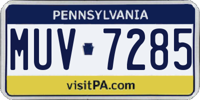 PA license plate MUV7285
