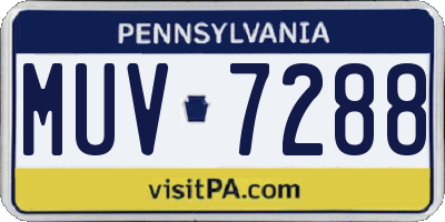PA license plate MUV7288
