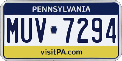 PA license plate MUV7294