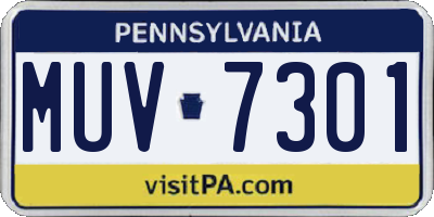 PA license plate MUV7301
