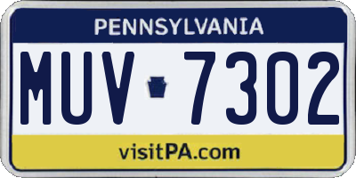 PA license plate MUV7302