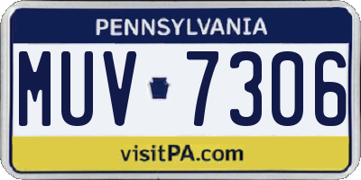 PA license plate MUV7306