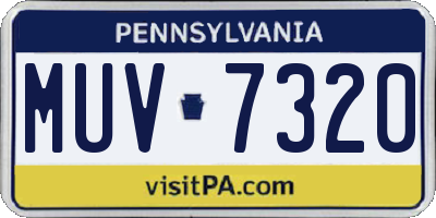 PA license plate MUV7320