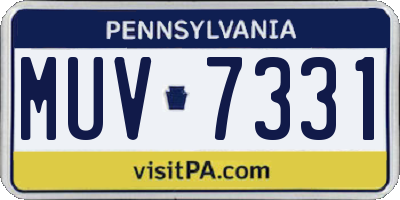 PA license plate MUV7331