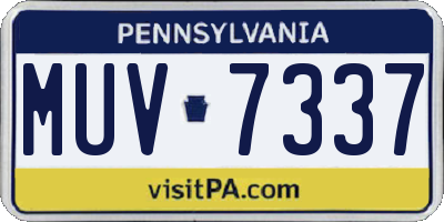 PA license plate MUV7337
