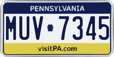 PA license plate MUV7345