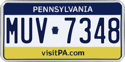 PA license plate MUV7348