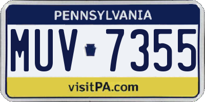 PA license plate MUV7355