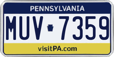 PA license plate MUV7359
