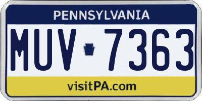 PA license plate MUV7363