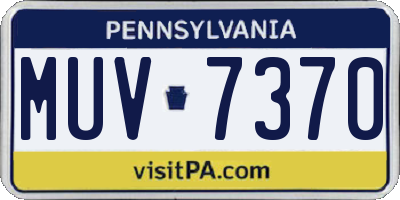 PA license plate MUV7370