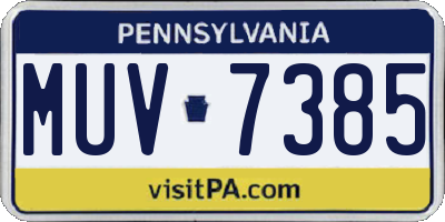 PA license plate MUV7385