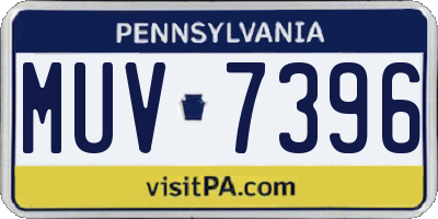 PA license plate MUV7396