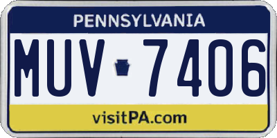 PA license plate MUV7406