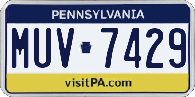 PA license plate MUV7429