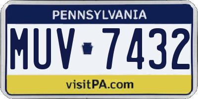 PA license plate MUV7432