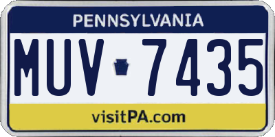 PA license plate MUV7435