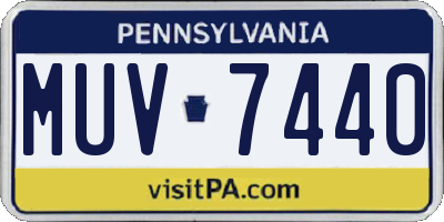 PA license plate MUV7440