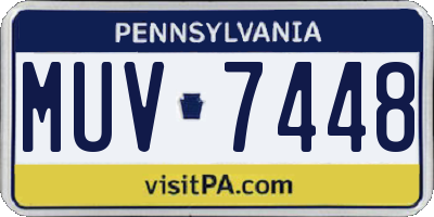 PA license plate MUV7448