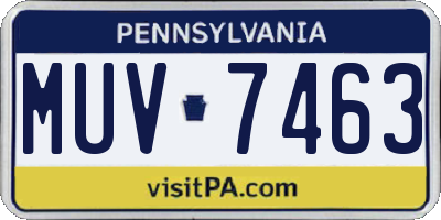 PA license plate MUV7463
