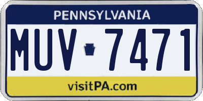 PA license plate MUV7471