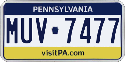 PA license plate MUV7477