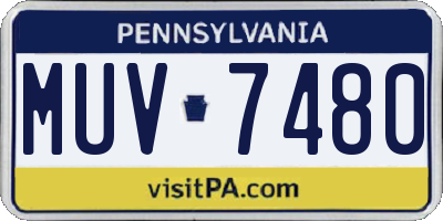 PA license plate MUV7480