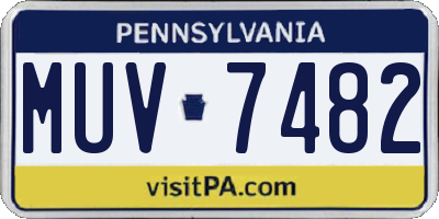 PA license plate MUV7482