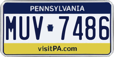 PA license plate MUV7486