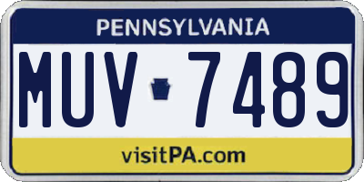 PA license plate MUV7489