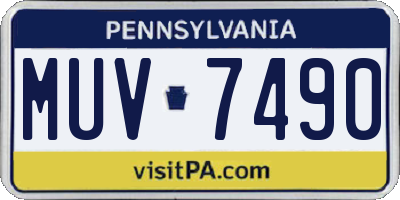 PA license plate MUV7490