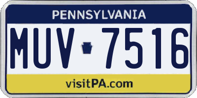 PA license plate MUV7516