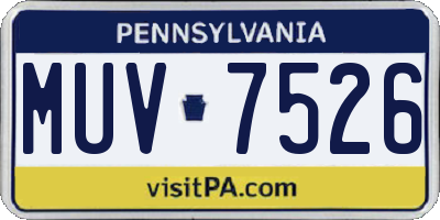 PA license plate MUV7526