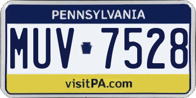 PA license plate MUV7528