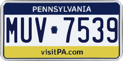 PA license plate MUV7539