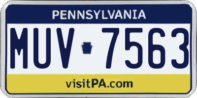 PA license plate MUV7563