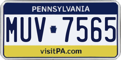 PA license plate MUV7565