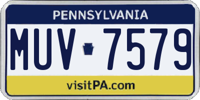 PA license plate MUV7579