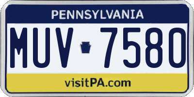 PA license plate MUV7580