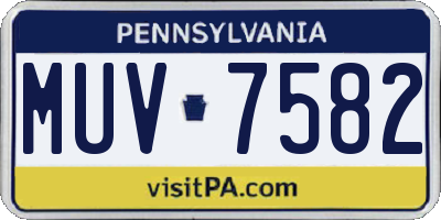 PA license plate MUV7582