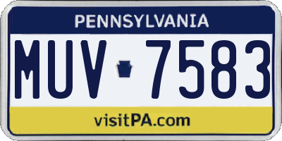 PA license plate MUV7583