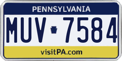 PA license plate MUV7584
