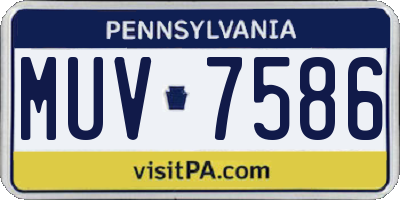 PA license plate MUV7586