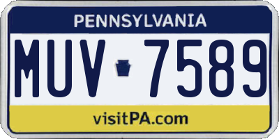 PA license plate MUV7589