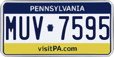 PA license plate MUV7595
