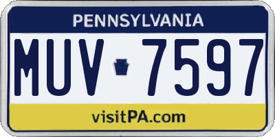 PA license plate MUV7597