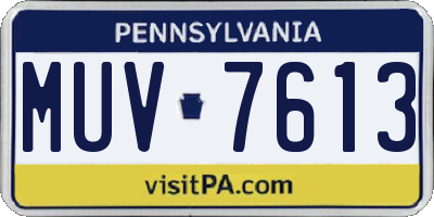 PA license plate MUV7613