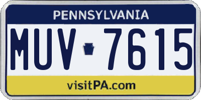 PA license plate MUV7615