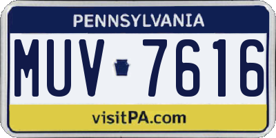 PA license plate MUV7616