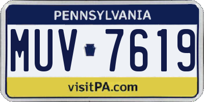 PA license plate MUV7619